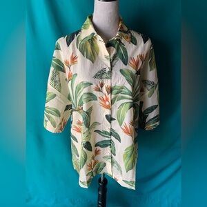 FARM Rio/Adidas Collaboration Women’s Tropical Breeze Summer Button Down Top